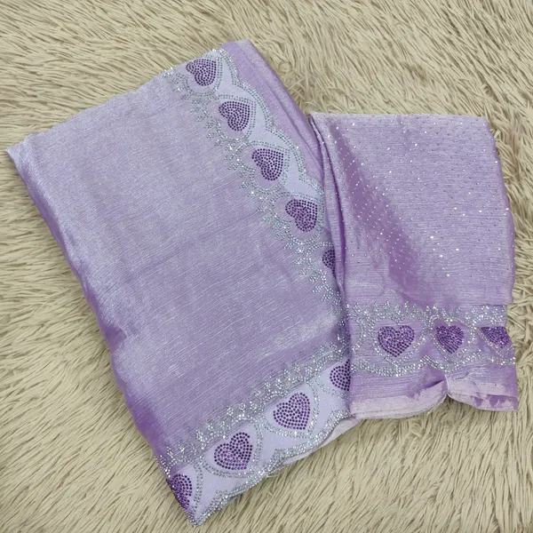 Premium Fendy Silk Pastel Saree with Multi-Colour Stone Work | SR90
